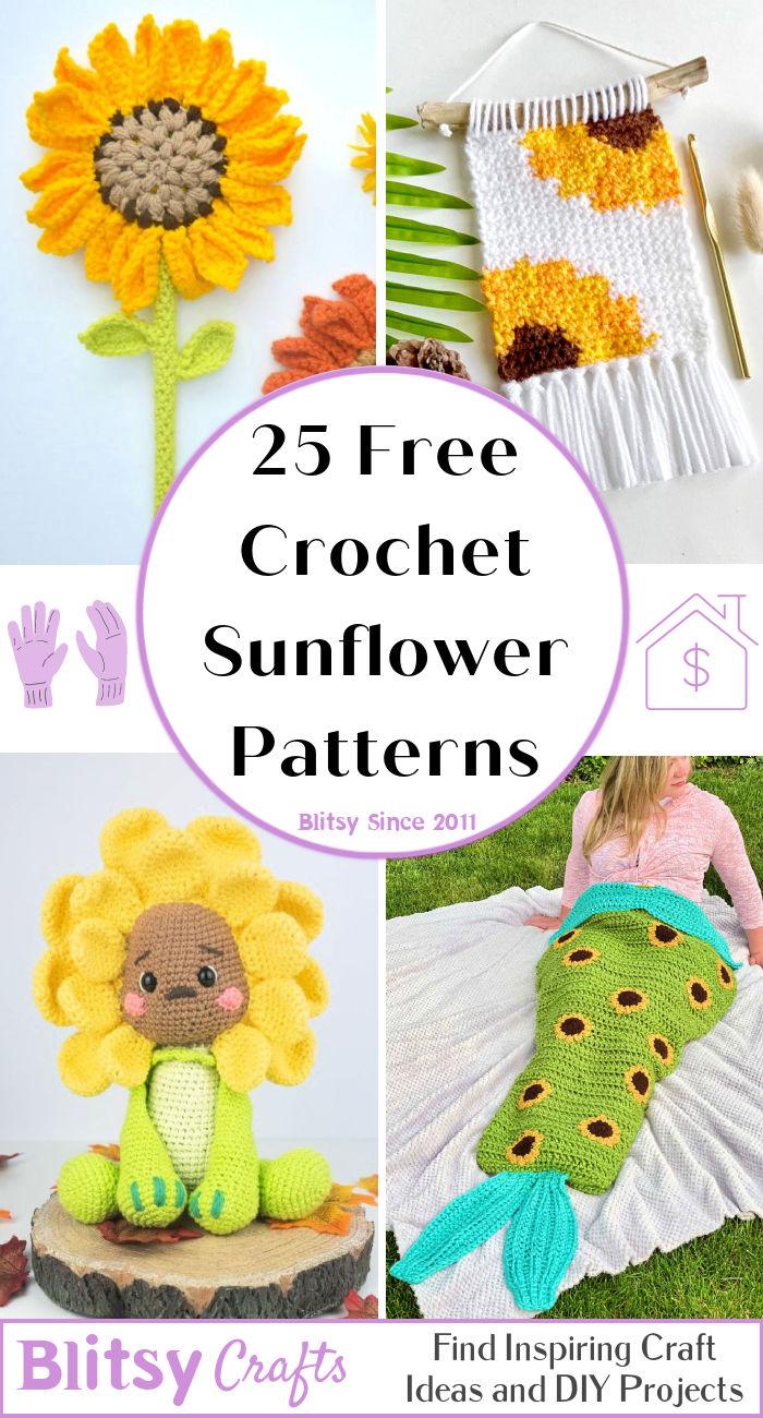 25 Free Crochet Sunflower Patterns (Easy PDF Pattern)