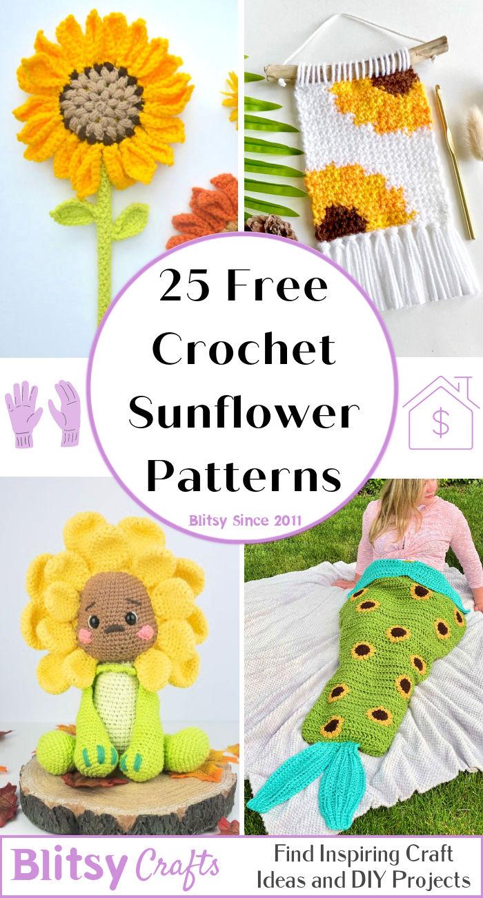 PDF PATTERN ONLY Crocheted Sunflowers Adjustable Everything Cozies