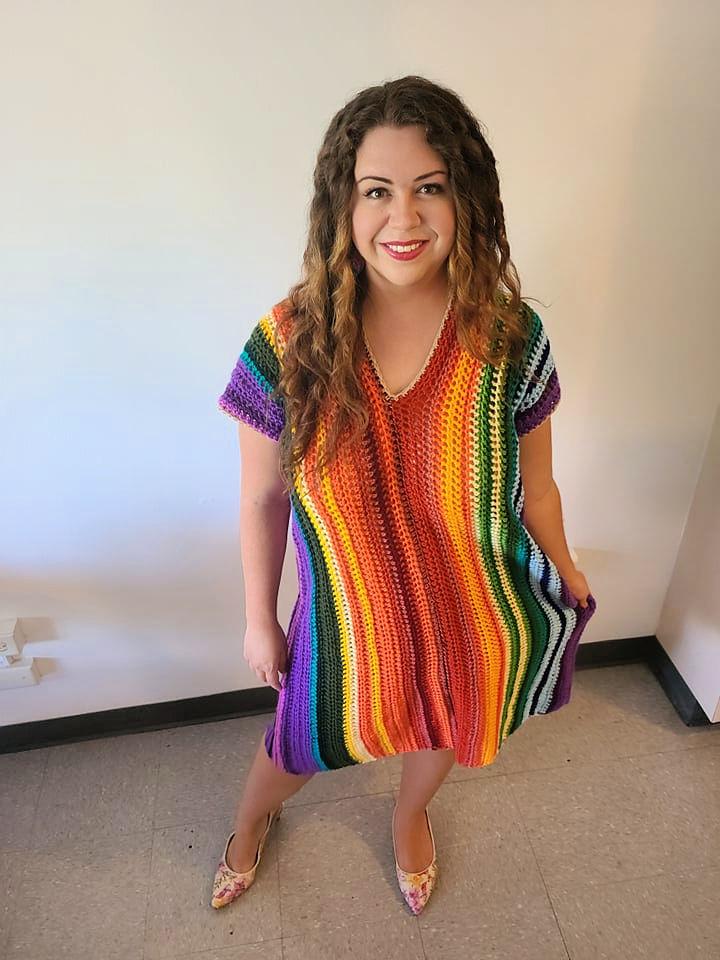 Colorful Crochet Temperature Beach Wrap Pattern