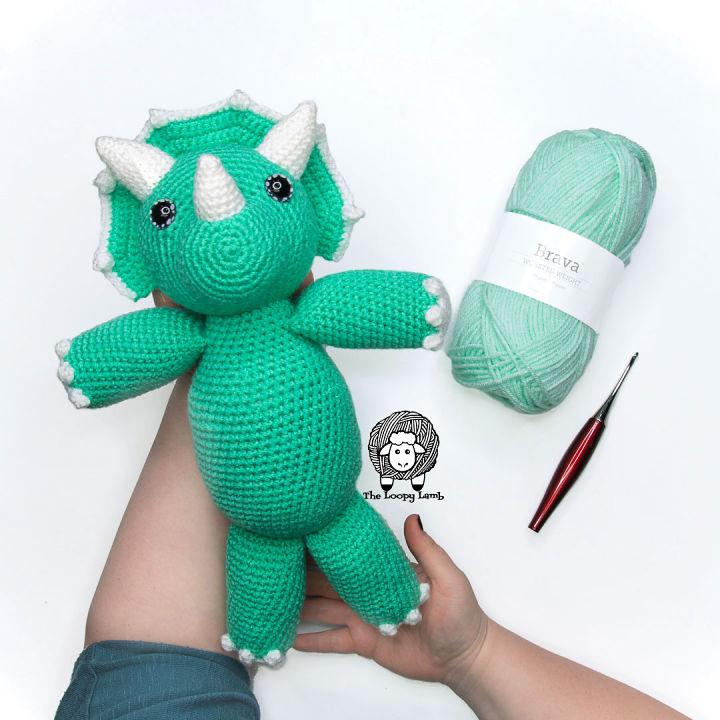 Crochet Trevor Triceratops Free Pattern