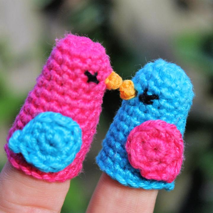 Crochet Two Little Dickie Birds Finger Puppet Pattern