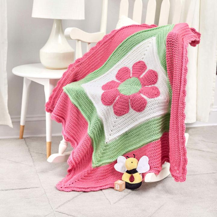 Crochet in Full Bloom Flower Baby Blanket Pattern