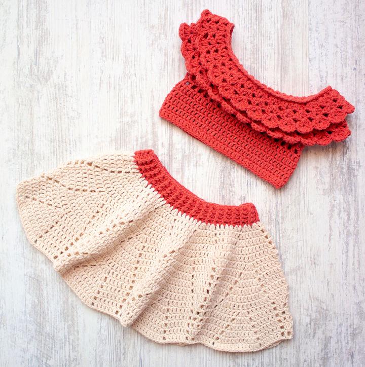 Crocheted Baby Skirt and Top Set Pattern