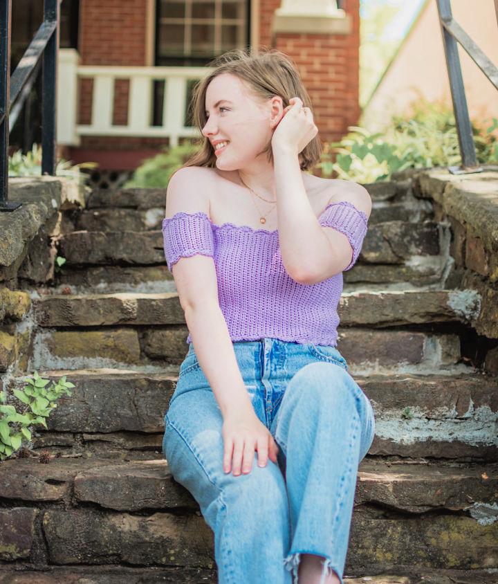 Crocheted Off the Shoulder Crop Top Pattern