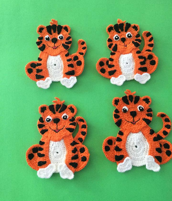 Crocheted Tiger Applique Free Pattern