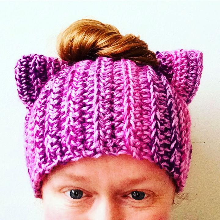 Crocheting a Messy Bun Cat Hat - Free Pattern