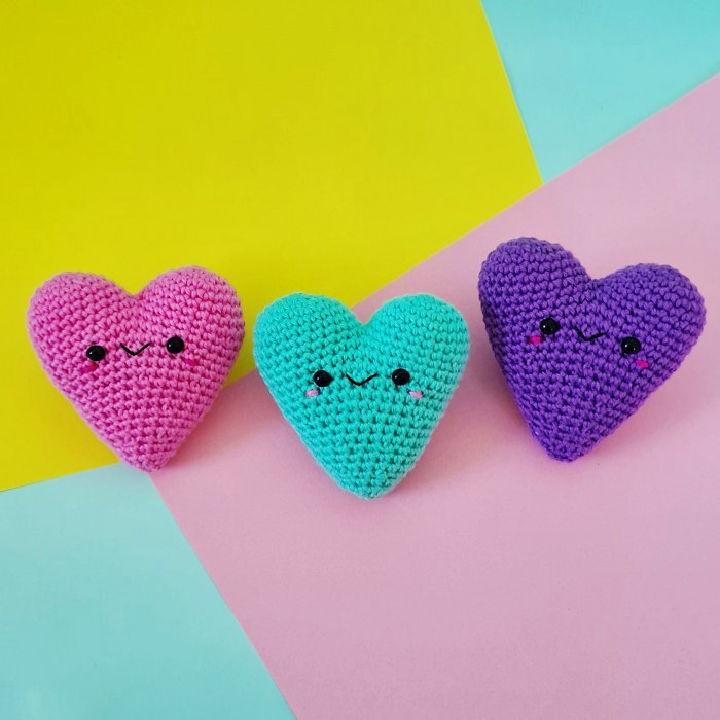 Cute Crochet Little Kawaii Hearts Pattern
