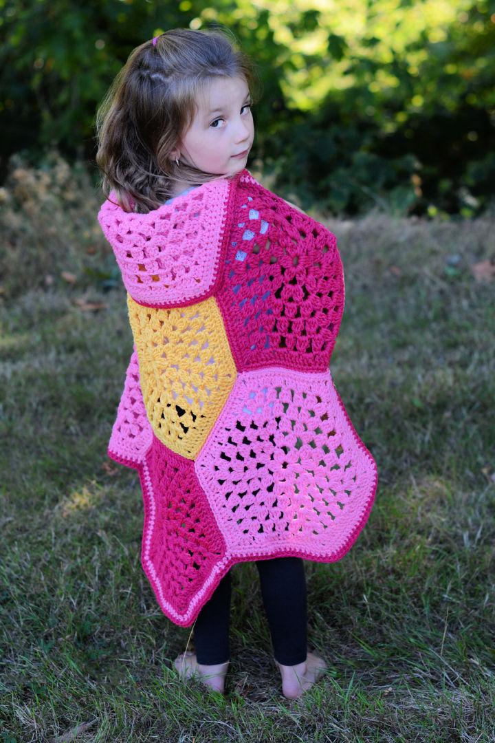 Cute Crochet Pink Flower Baby Blanket Pattern