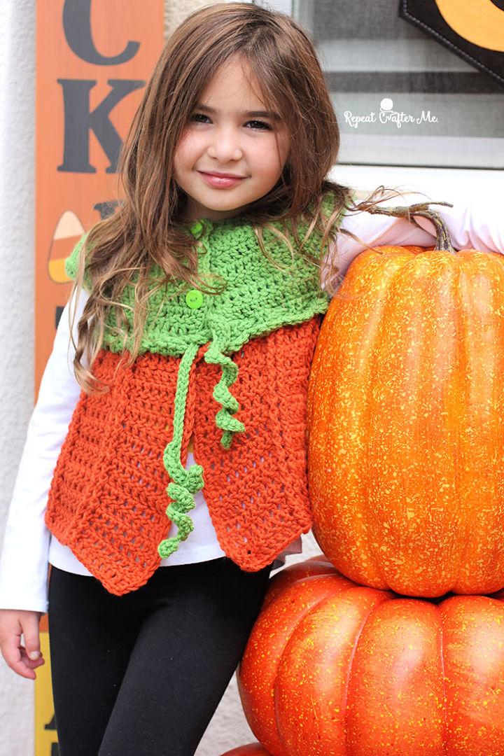Cute Crochet Pumpkin Sweater Vest Pattern