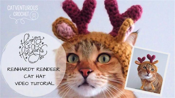Cute Crochet Reinhardt Reindeer Kitty Hat Pattern