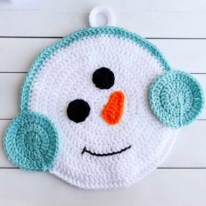 Cute and Quick Crochet Snowman Hot Pad Pattern