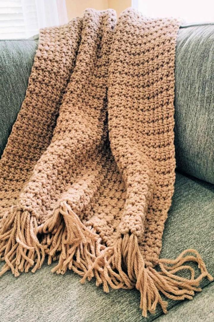 Easy Big Yarn Crochet Blanket Pattern