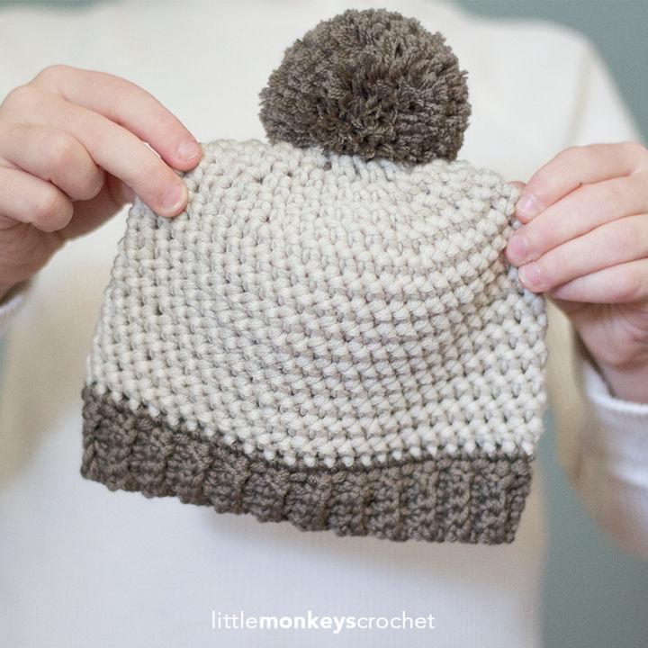 Easy Crochet Herringbone Baby Hat Pattern