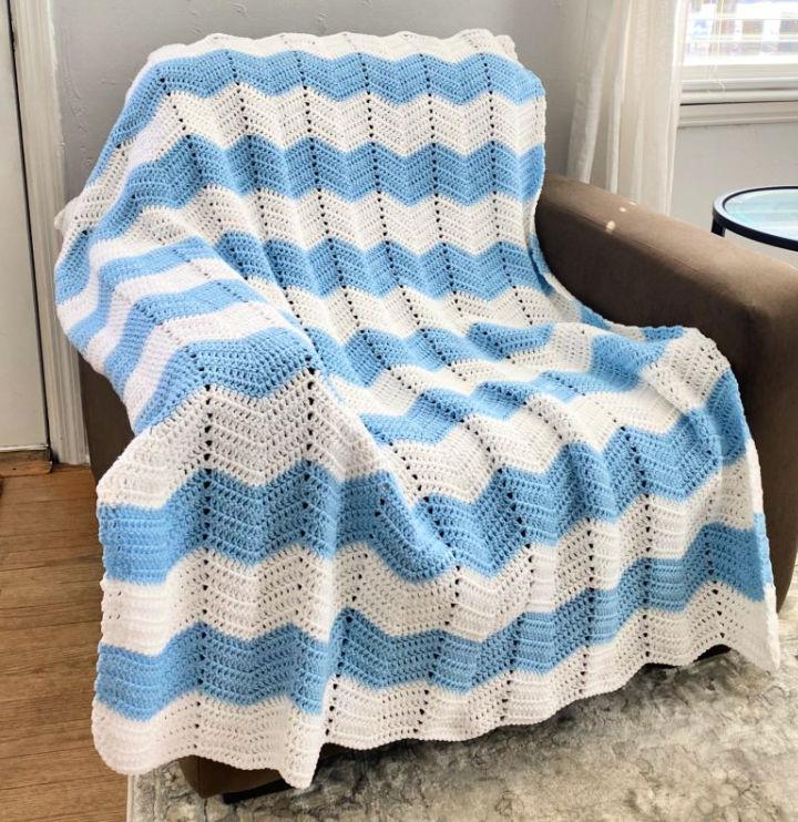 Easy Crochet Large Chevron Afghan Pattern