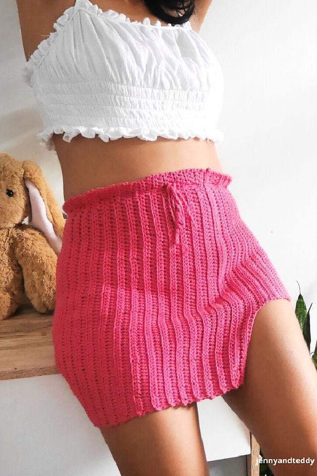 Easy Crochet Slit Skirt Pattern