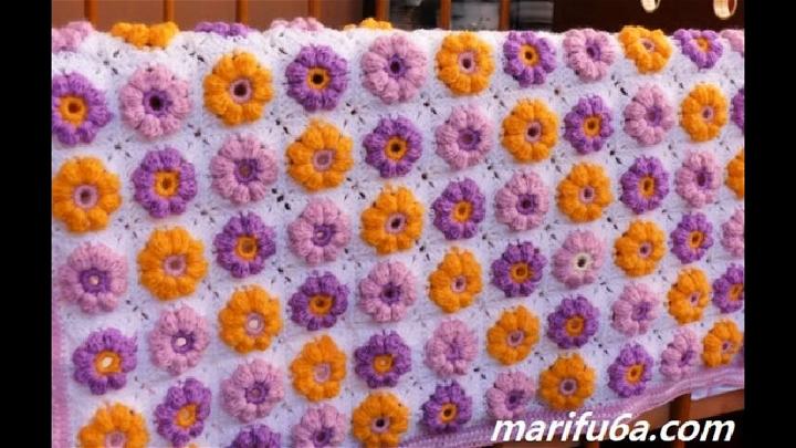 Easy Flower Blanket Pattern for Beginners