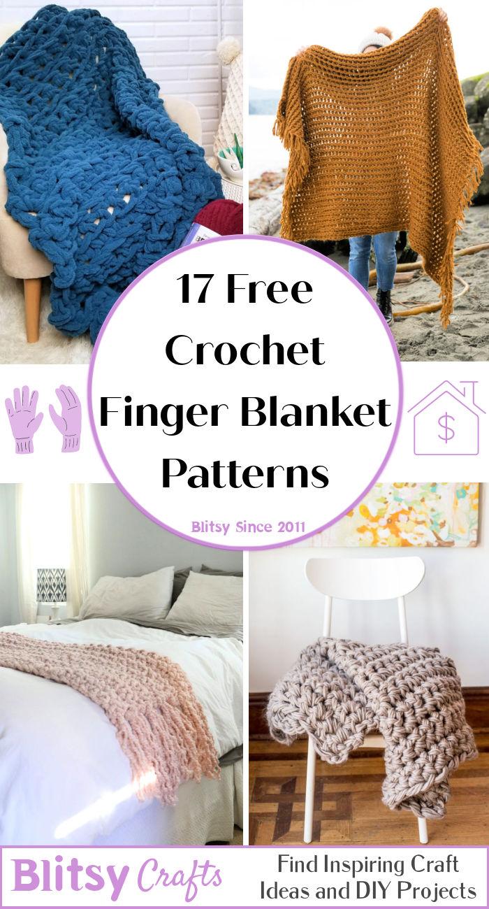 17 Free Finger Crochet Blanket Patterns (Hand Crochet Blanket Pattern)