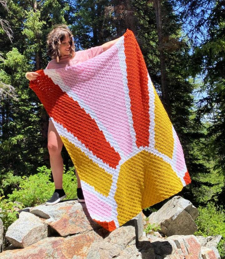 Free C2C Crochet Hello Sunshine Afghan Pattern