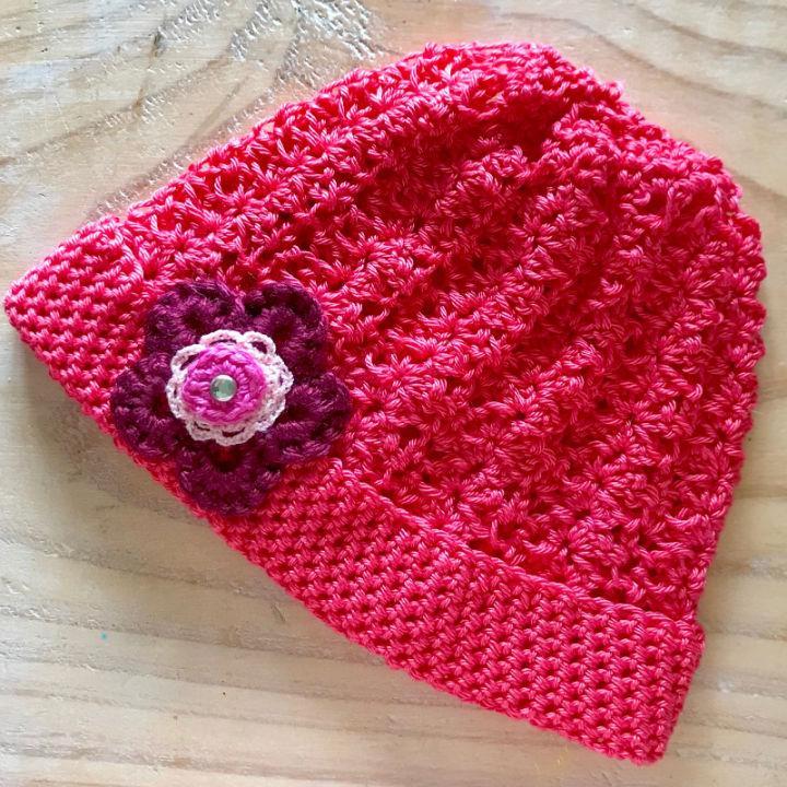 Crochet Baby Girl Hat Pattern - 3-6 Months