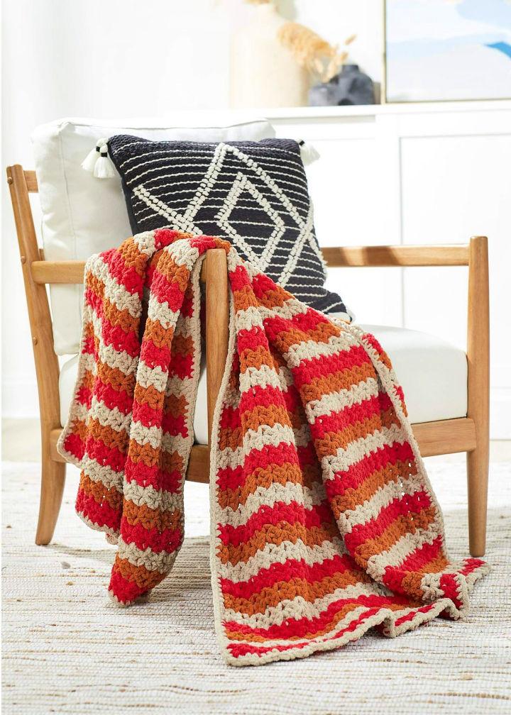 Free Crochet Blanket Pattern Using Chenille Yarn