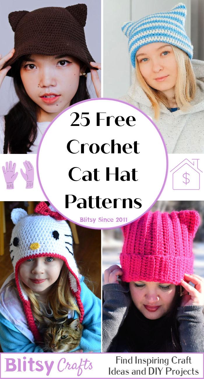 25 Free Crochet Cat Hat Patterns (Cat Beanie Pattern)