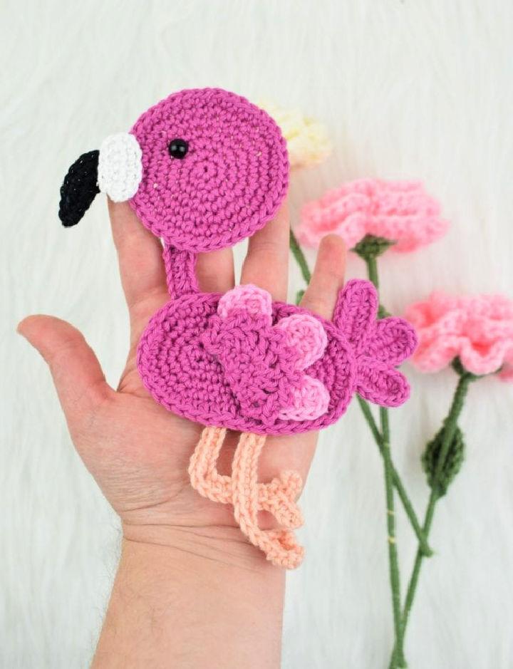 Cool Crochet Flamingo Bird Applique Pattern
