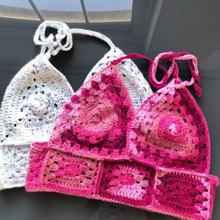Free Crochet Granny Merge Bralette Pattern