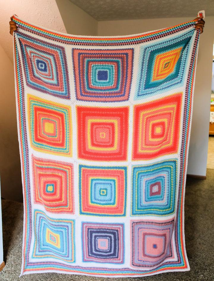 Free Crochet Linen Square Temperature Blanket Pattern