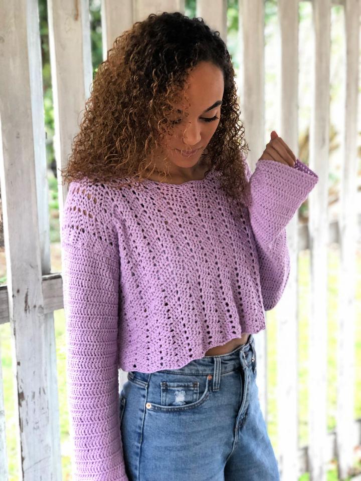 Free Crochet Long Sleeve Crop Top Pattern