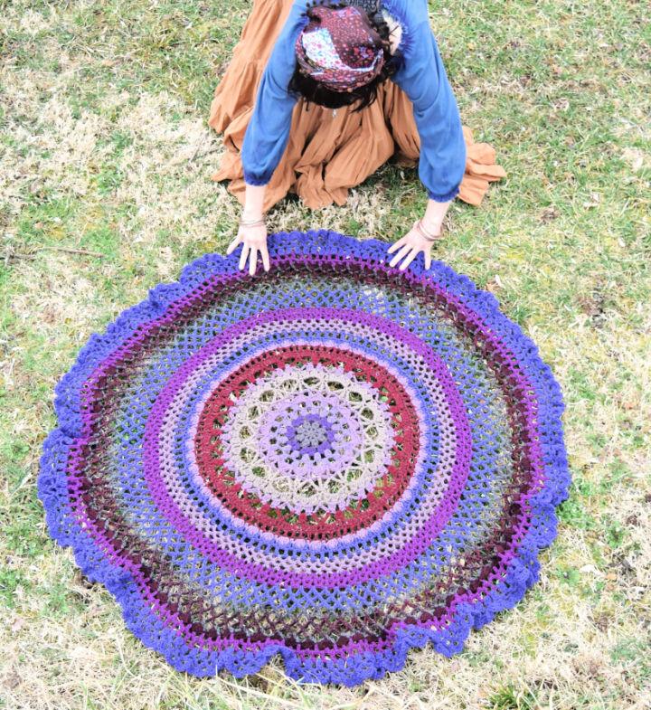 Free Crochet Lotus Mandala Throw Pattern