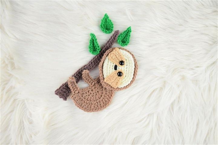 Free Crochet Sloth Applique Pattern