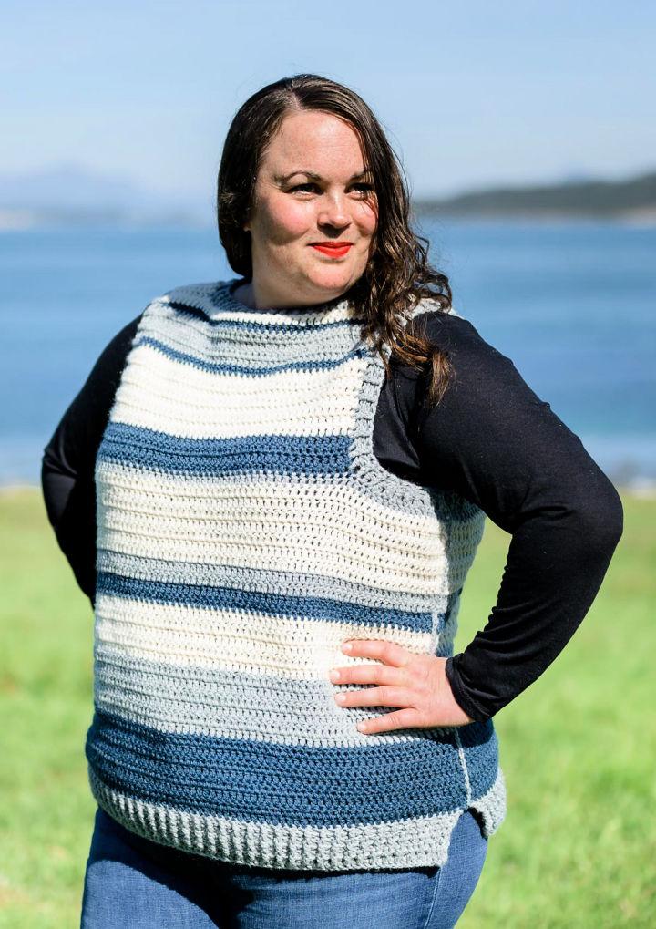Free Crochet Striped Vest Pattern for Plus Size