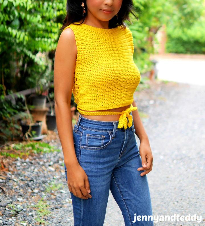 Free Crochet Sunflower Crop Top Pattern