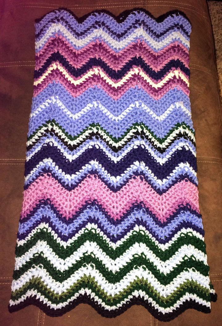 Front Loop Single Crochet Ripple Afghan Pattern