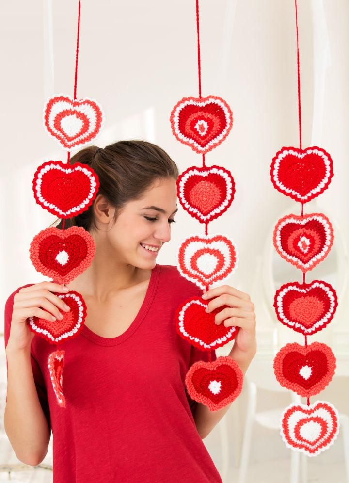 Gorgeous Crochet Heart Strings Garland Pattern