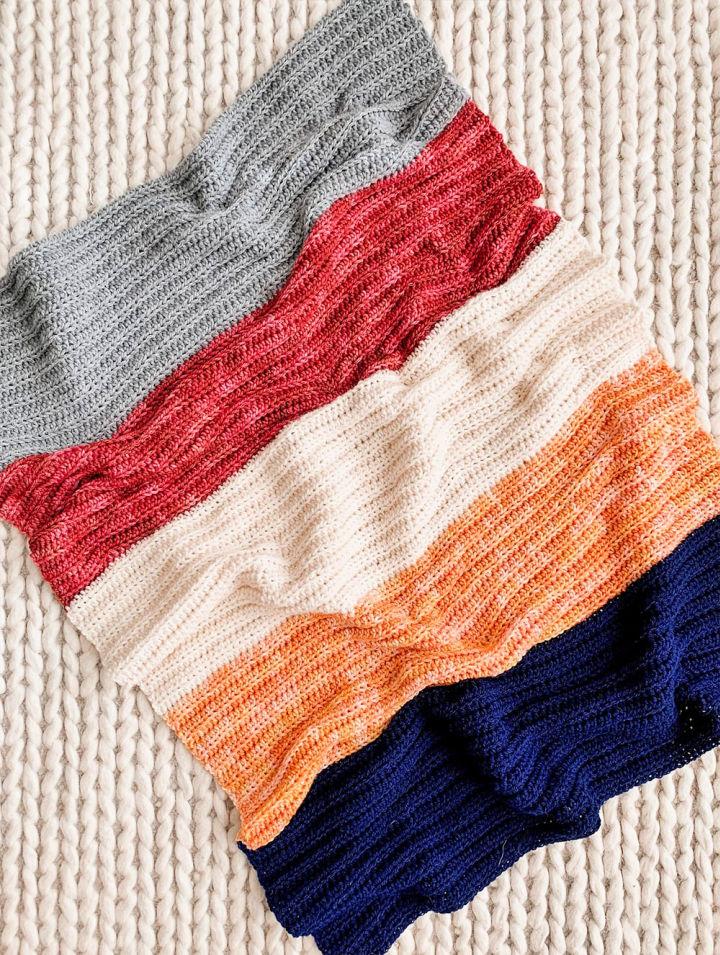 Hand Dyed Crochet Color Block Blanket Pattern