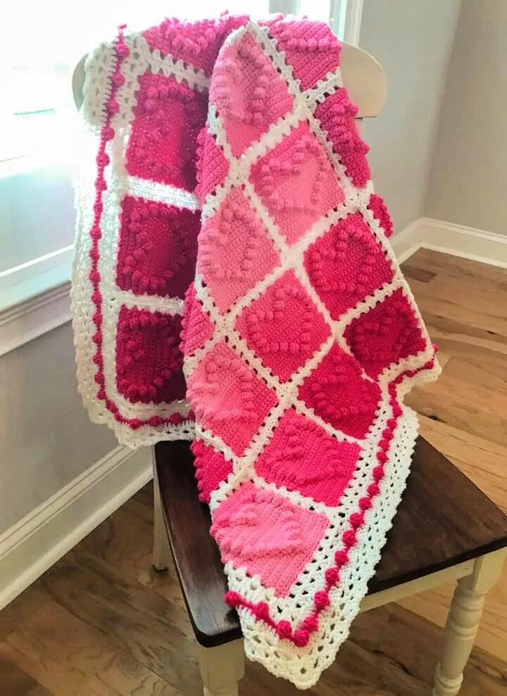 Heart and Soul Crochet Heart Blanket Pattern