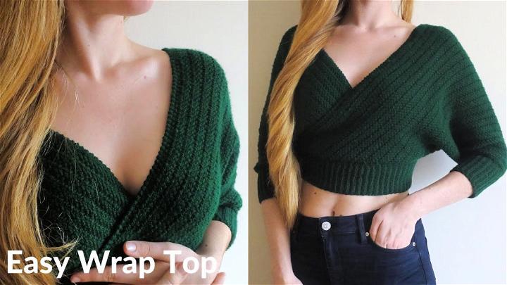 Herringbone Crochet Wrap Crop Top Pattern