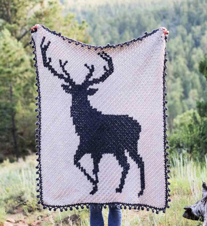 How to C2C Crochet Buck Graphgan - Free Pattern