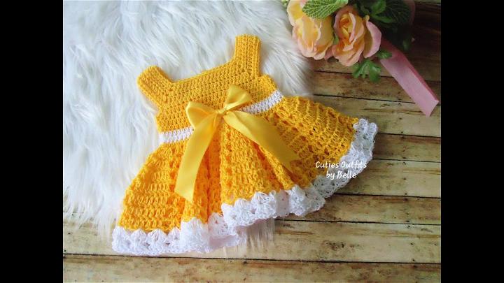 How to Crochet Baby Dress - 0-3 Months