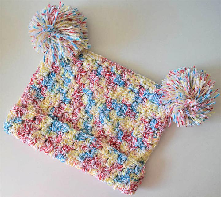 How to Crochet C2C Pom Pom Hat - Free Pattern
