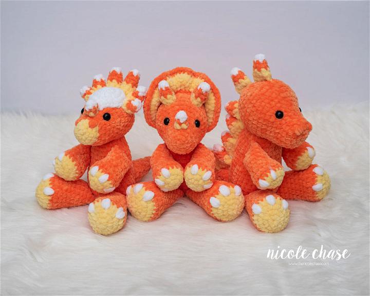 How to Crochet Candy Corn Dinosaurs Free Pattern