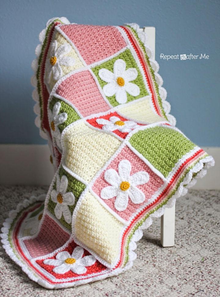 How to Crochet Daisy Afghan Free Pattern
