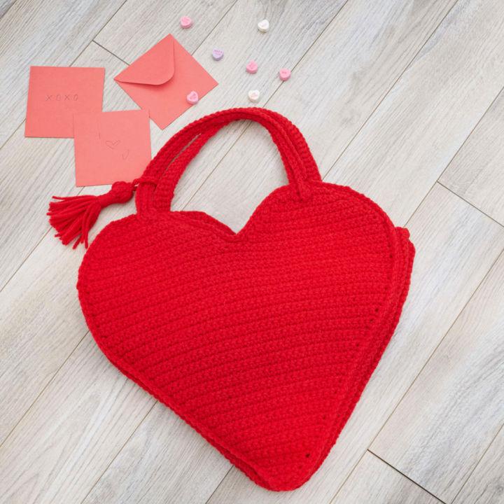 How to Crochet Heart Tote Bag - Free Pattern