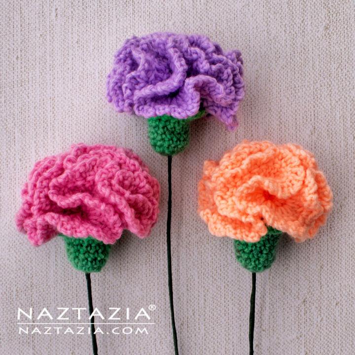 Crocheting a Carnation Flower for a Bouquet