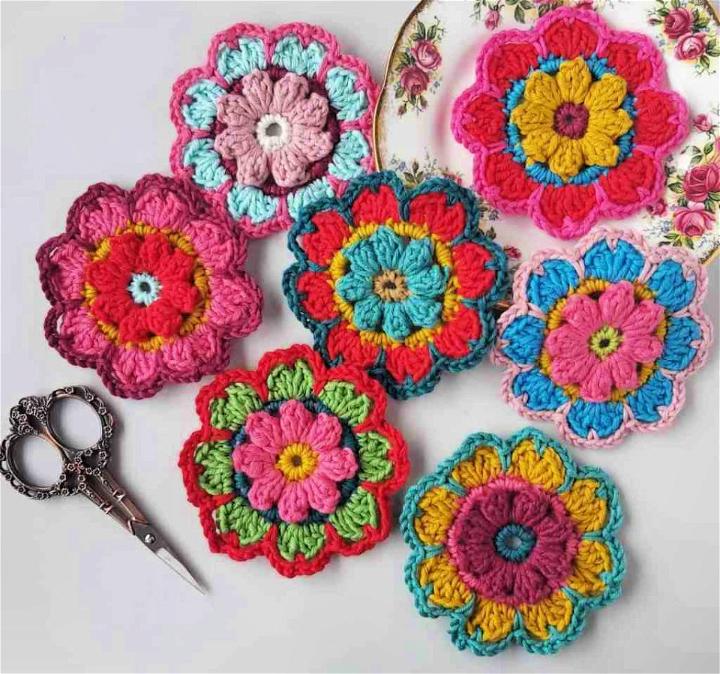 Large Crochet Flower Embellishment Pattern