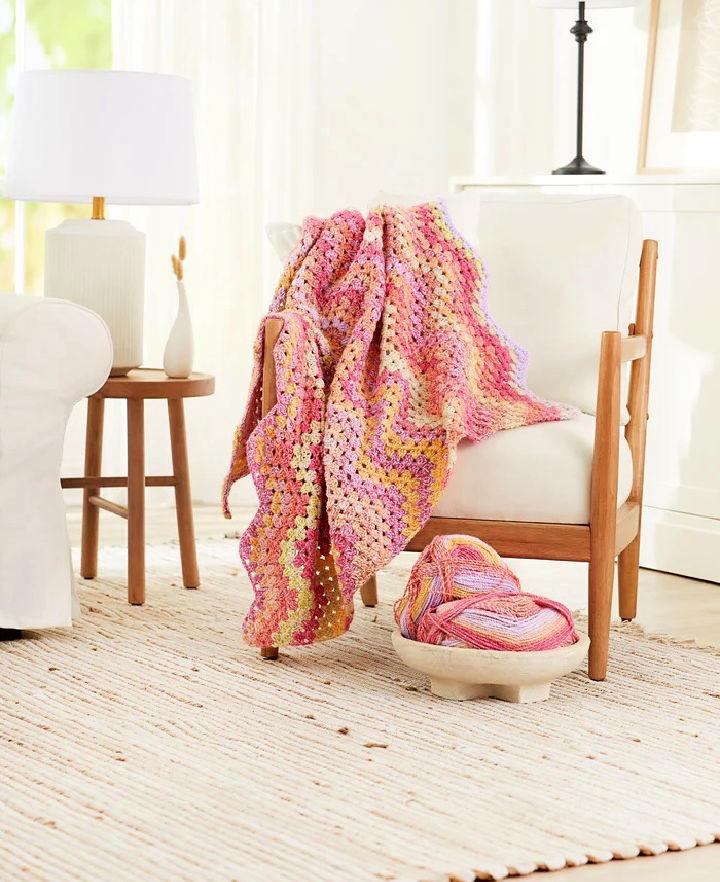 Making a Granny Chevron Throw Blanket - Free Crochet Pattern
