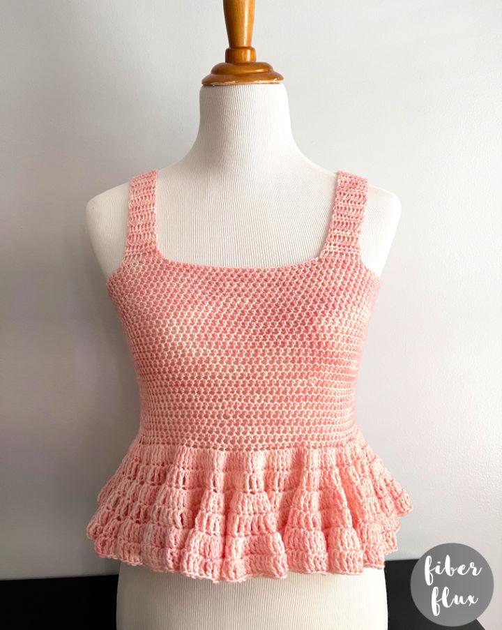 Modern Crochet Strawberry Cream Peplum Tank Pattern