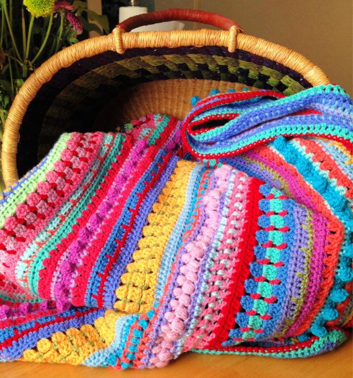 Multi-Stitch Crochet Stripe Blanket Pattern