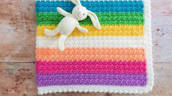 Multicolor Crochet Stripey Baby Blanket Pattern